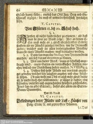 Cap. V. Von Thürmen 18. bis 20. Schuh hoch