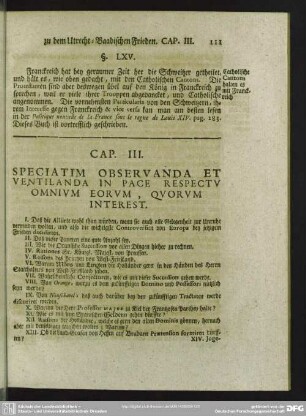 Cap. III. Speciatim Observanda Et Ventilanda In Pace Respectu Omnium Eorum, Quorum Interest