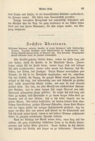 Sechstes Abenteuer: Seltsames Beginnen reisender Gaukler in einem Weinhause nebst hinlänglichen Prügeln ...