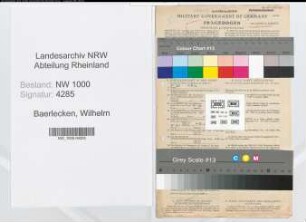Entnazifizierung Wilhelm Baerlecken, geb. 13.06.1901 (Volkswirt)