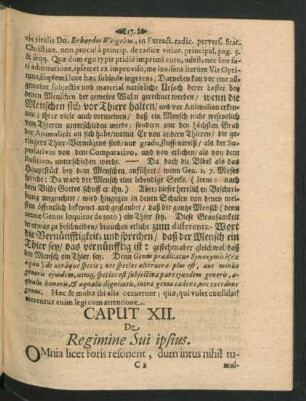 Caput XII. De Regimine Sui ipsius.