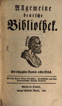 Allgemeine deutsche Bibliothek. 60. 1785