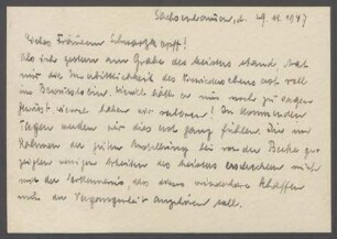 Brief von Eugen Clermont an Margrit Schwartzkopff