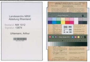 Entnazifizierung Arthur Uhlemann , geb. 30.12.1919 (Rechtspfleger)