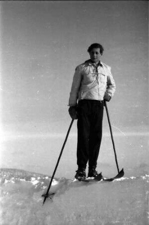 Feldberg: Niki auf Skimauer der Feldbergstraße