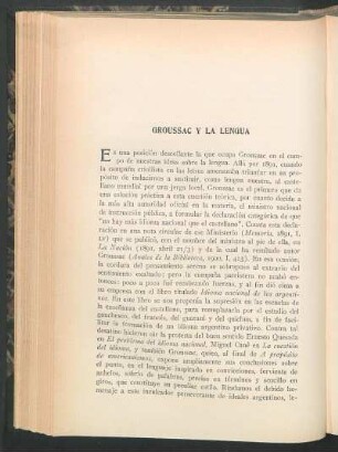 Groussac y la lengua