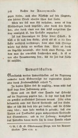 308, Anwartschaften