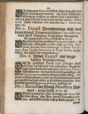 No. 6. Ferner Extract aus vorgedachter Beantwortung.