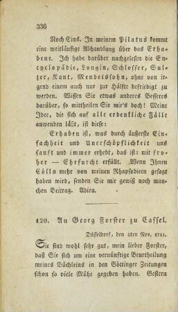 120. An Georg Forster zu Cassel.