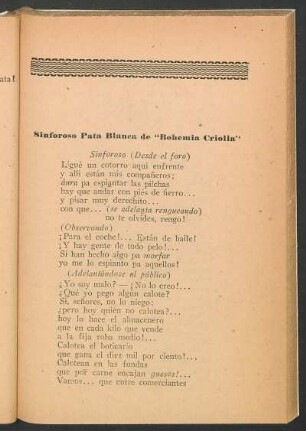 Sinforoso Pata Blanca de "bohemia criolla"