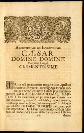 Augustissime Ac Invictissime Caesar Domine Domine Omnium Longè Clementissime.
