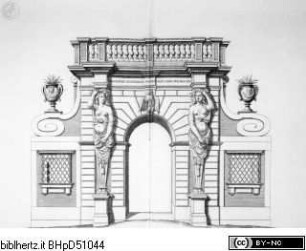Galleria Giustiniana del marchese Vincenzo Giustiniani. 2 Bände., 2. Band, Tafel 160: Villa Massimo (Giustiniani-Lancelotti), Rom, Portal