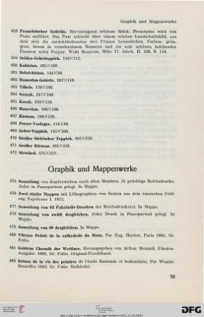 Graphik und Mappenwerke (Nr. 475-494)