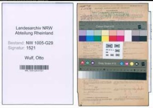 Entnazifizierung Otto Wulf , geb. 12.10.1899 (Bahnsekretaer)