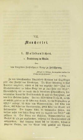 VII. Mancherlei