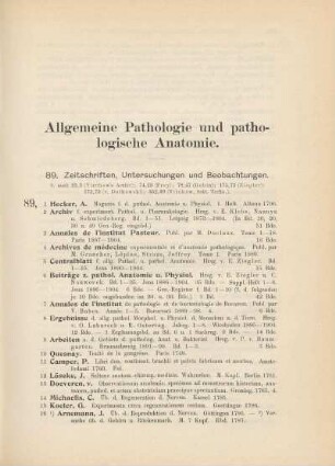 Allgemeine Pathologie und pathologische Anatomie