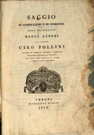 Saggio di osservazioni e di sperienze sulla vegetazione degli alberi