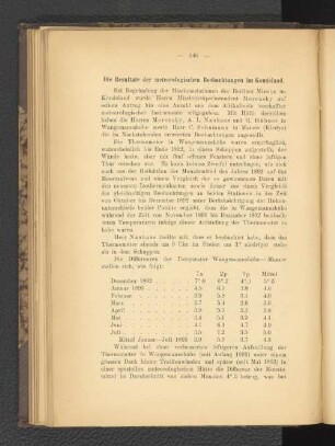 Die Resultate der meteorologischen Beobachtungen im Kondeland.