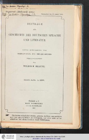 Zur deutschen Etymologie