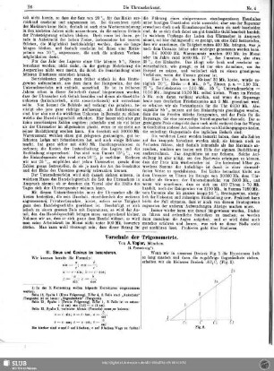 Vorschule der Trigonometrie (4. Fortsetzung)