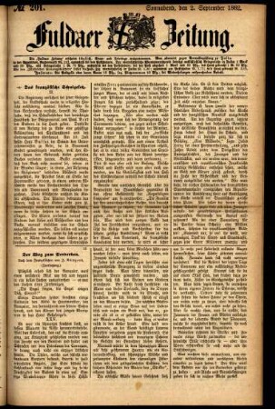 Ausgabe vom Samstag, den 02. September 1882.