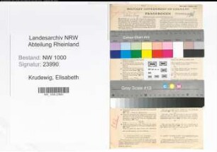 Entnazifizierung Elisabeth Krudewig, geb. 07.01.1906 (Angestellte)