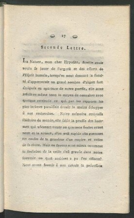 Seconde Lettre