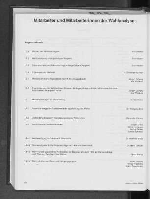 Mitarbeiter und Mitarbeiterinnen der Wahlanalyse