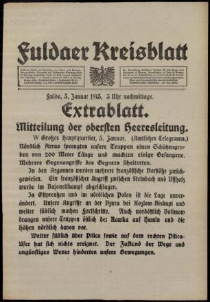 Ausgabe vom Dienstag, den 05. Januar 1915.