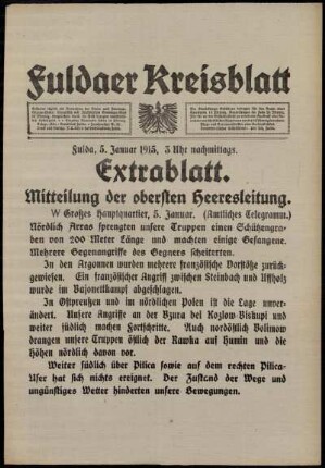 Ausgabe vom Dienstag, den 05. Januar 1915.