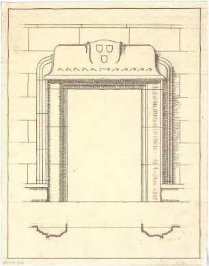 Billing, Hermann; Mannheim (Baden-Württemberg); Kunsthalle - Durchgang (Grundriss, Ansicht)