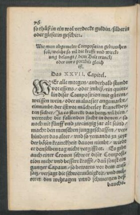Wie man obgemelte Composition gebrauchen soll ... Das XXVII. Capitel.