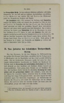 B. Das Zeitalter der fränkischen Vorherrschaft