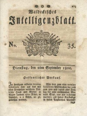 No. 35, Dienstag, den 2ten September 1800