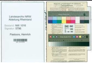 Entnazifizierung Heinrich Pastoors , geb. 10.06.1904 (Baeckermeister)