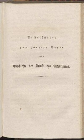 Anmerkungen zum zweyten Bande der Geschichte der Kunst des Alterthums.