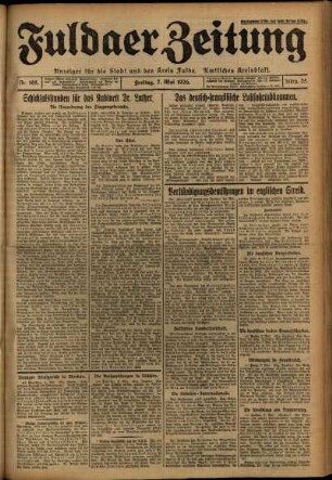 Ausgabe vom Freitag, den 07. Mai 1926.