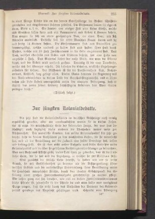 Zur jüngsten Kolonialdebatte