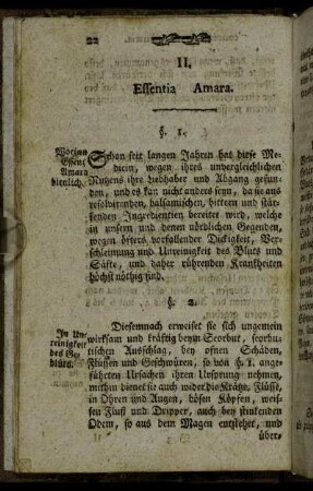 II. Essentia Amara.