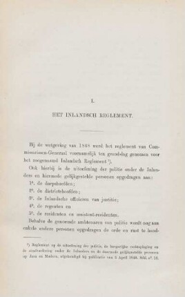 I. Het Inlandsch Reglement
