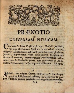 Physica universalis, in compendium collecta