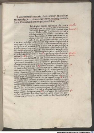 De consolatione philosophiae : mit Kommentar von Pseudo-Thomas Aquinas