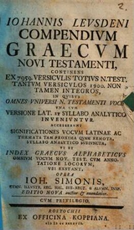 Compendium graecum Novi Testamenti