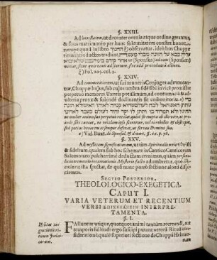 Sectio Posterior. Theolologico-Exegetica.