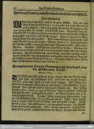 Am dritten Sonntag nach Epiphaniä oder Erscheinung Christi