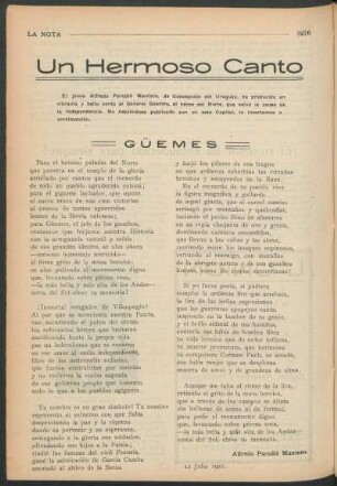 Un hermoso canto : Güemes