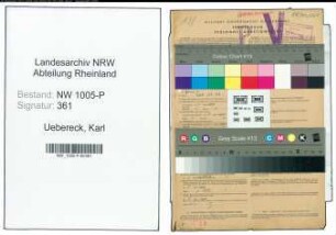 Entnazifizierung Karl Uebereck , geb. 04.07.1888 (Bahnsekretaer)