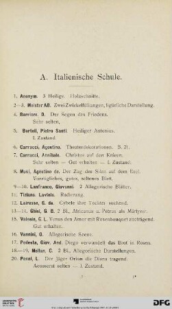 A. Italienische Schule (Nr. 1-183)