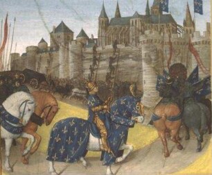 Grandes Chroniques de France — Eroberung der Stadt Tours durch Philipp-August, Folio 223