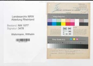 Entnazifizierung Wilhelm Wehrmann , geb. 18.01.1910 (Arbeiter)